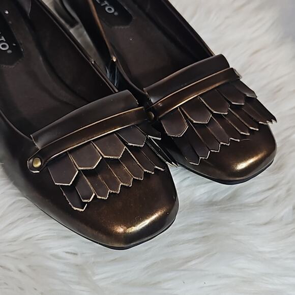 Rialto Pewter Flats Loafers Metallic Silver with Kiltie Vegan Azalea - Picture 2 of 8